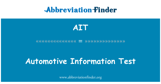 AIT: It-Test ta ' l-informazzjoni tal-karozzi