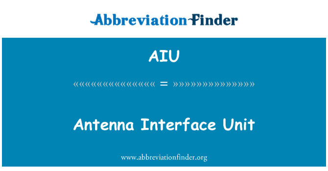 AIU: Unità ta ' l-Interface ta ' l-antenna