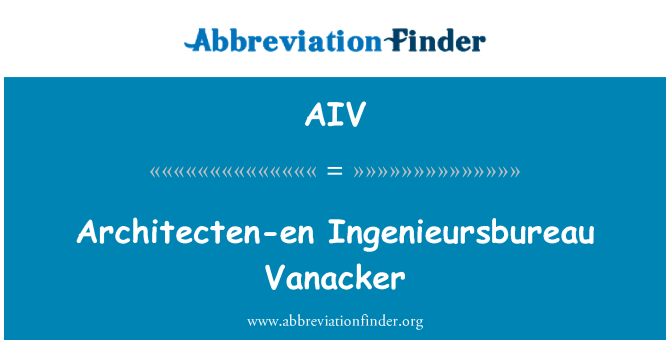 AIV: Architecten-en Ingenieursbureau Vanacker