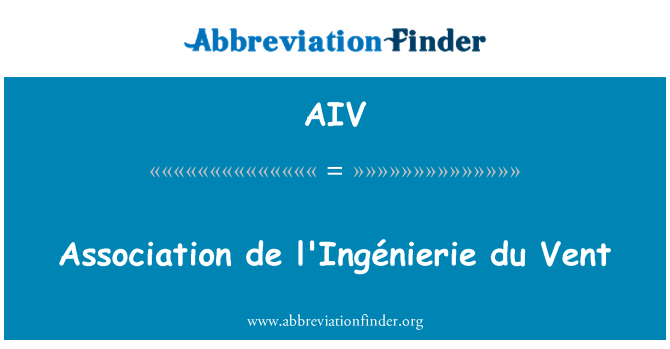 AIV: Vereniging de l'Ingénierie du Vent