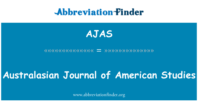 AJAS: Australasian Journal of American Studies