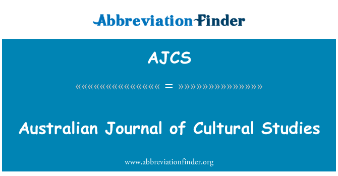 AJCS: सांस्कृतिक अध्ययन का ऑस्ट्रेलियाई जर्नल