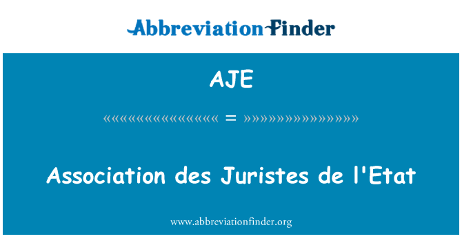 AJE: Association des Juristes de l'Etat