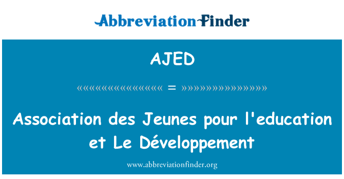 AJED: انجمن des Jeunes پور تبلیغاتی و لو Développement
