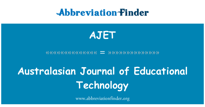 AJET: تعلیمی ٹیکنالوجی australasian ذات روزنامچہ