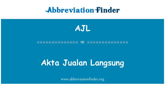 AJL: Jualan Langsung-akta