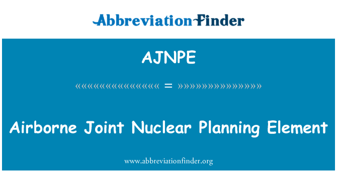 AJNPE: Yr awyr ar y cyd niwclear cynllunio elfen