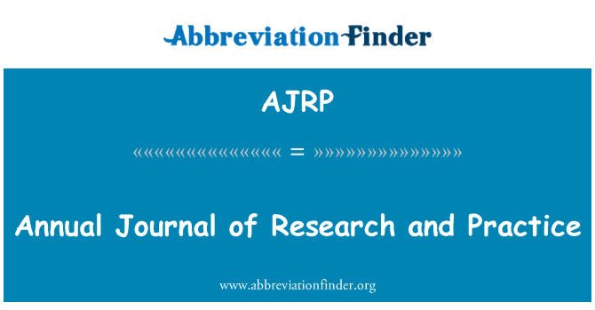 AJRP: अनुसंधान और अभ्यास की वार्षिक पत्रिका