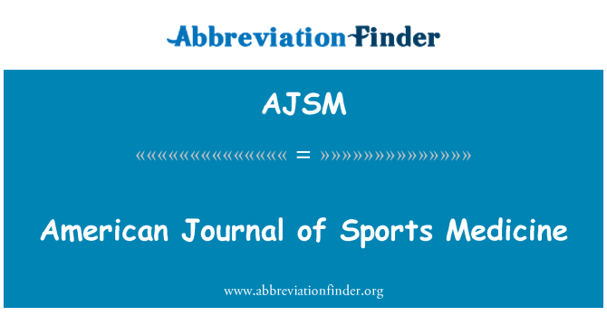 AJSM: स्पोर्ट्स मेडिसिन के अमेरिकन जर्नल