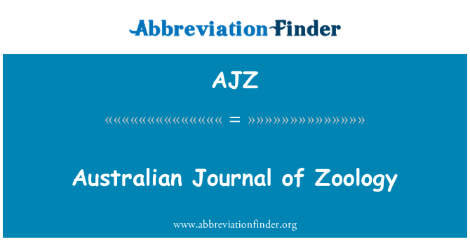 AJZ: Jounal Ostralyen de Zoologie