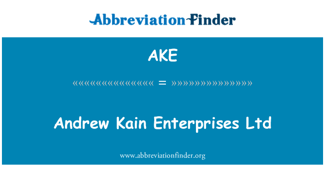 AKE: Andrew Kain podjetja Ltd