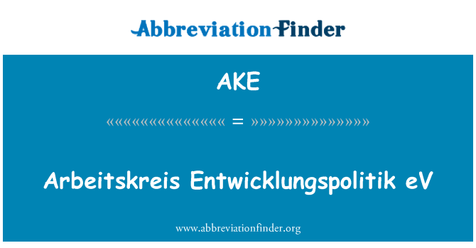 AKE: Arbeitskreis ylimääräisenä eV