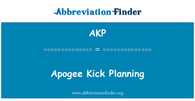 AKP: Apogeo Kick pianificazione