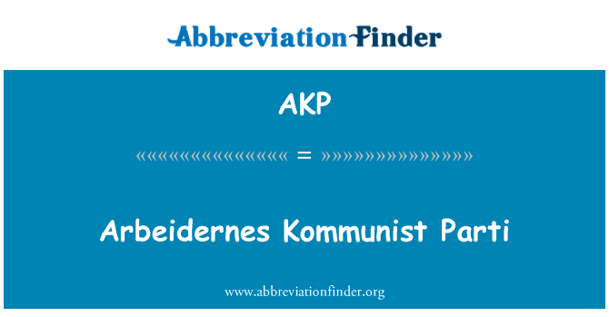 AKP: Arbeidernes Kommunist 雜色