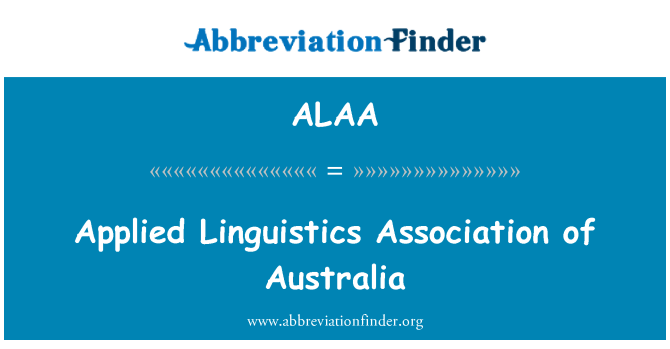 ALAA: Anvendt sprogvidenskab sammenslutning af Australien