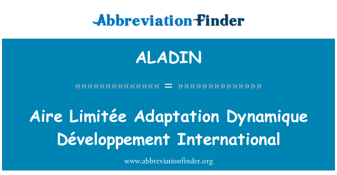 ALADIN: Mejju Limitée adattament Dynamique Développement internazzjonali