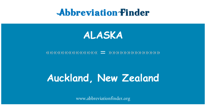 ALASKA: Auckland, nouvèl Zelann