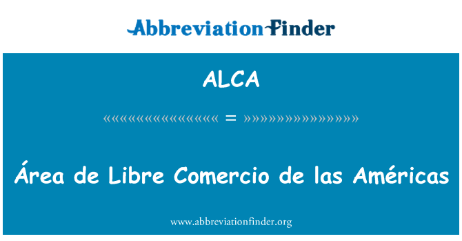 ALCA: Área de Libre Comercio de Las Américas