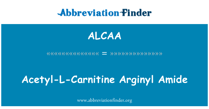 ALCAA: Acétyle-L-Carnitine Arginyl Amide