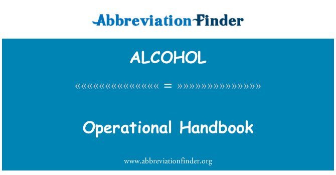 ALCOHOL: Manualul operaţional
