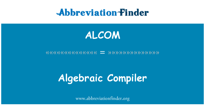 ALCOM: Editjaw alġebrajka