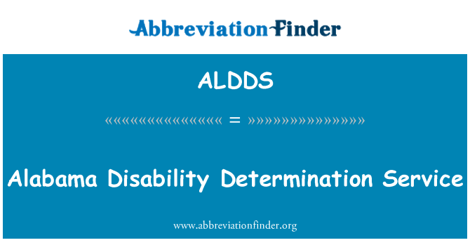 ALDDS: Alabama-Behinderung-Bestimmung-Service