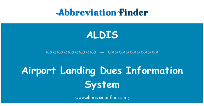 ALDIS: Letištní přistávací poplatky informační systém