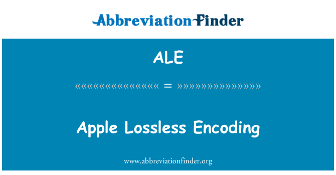 ALE: Apple Lossless Encoding