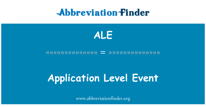 ALE: Esdeveniment nivell d'aplicació