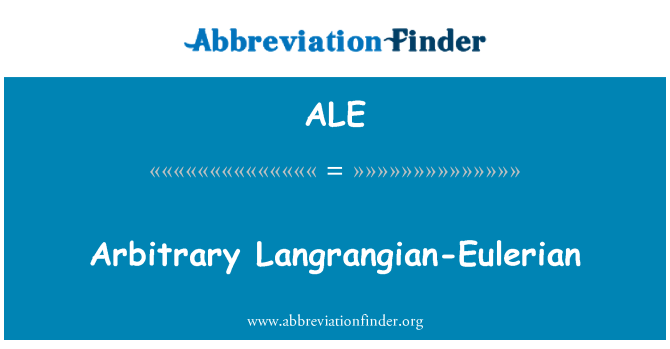 ALE: Langrangian-Eulerian yn fympwyol