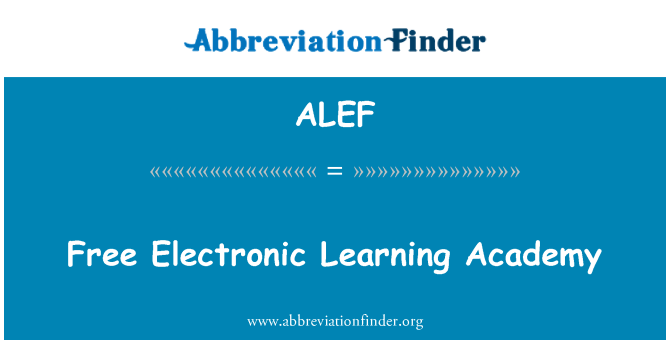 ALEF: สถาบันการเรียนรู้อิเล็กทรอนิกส์ฟรี