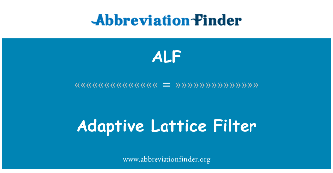 ALF: Filter adaptif kisi