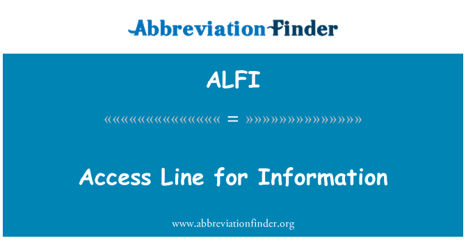 ALFI: Linja ta ' l-aċċess għall-informazzjoni