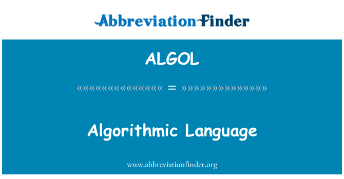 ALGOL: Algorithmic språk