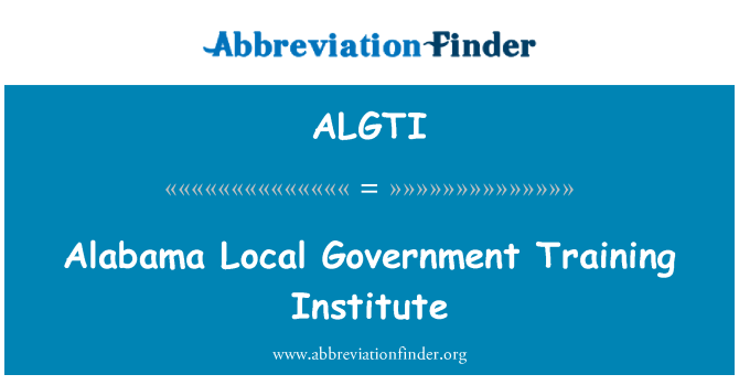 ALGTI: Alabama Guvernul Local institut de formare