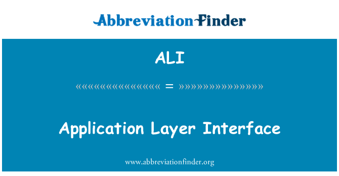 ALI: Application Layer Interface