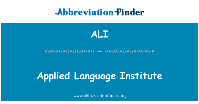ALI: Applied Language Institute