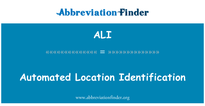 ALI: Identificació de ubicació automatitzat