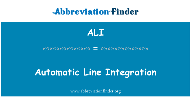 ALI: Automatická linka integrace