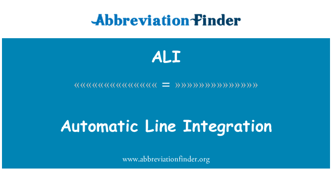 ALI: Entegrasyon liy otomatik