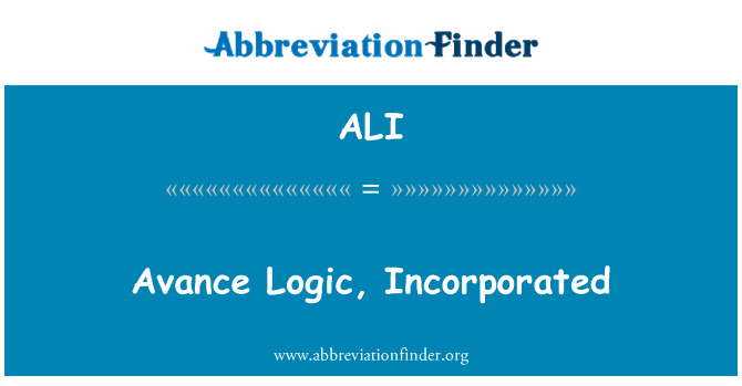 ALI: Avance Logic, sisällytetty