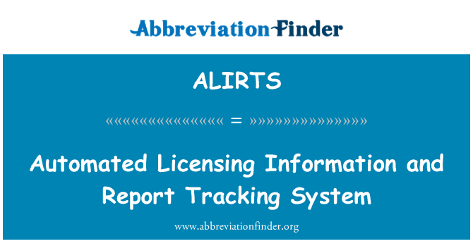 ALIRTS: Automatik maklumat Pelesenan dan laporan sistem mengesan
