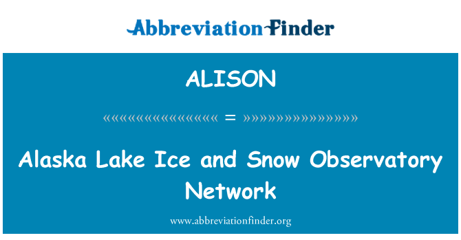 ALISON: Aljaška ledu a sněhu Observatory Network