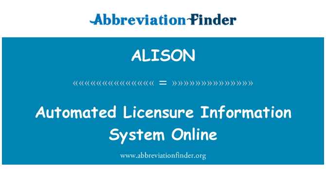 ALISON: UN kap enfòmasyon sistèm sou liy