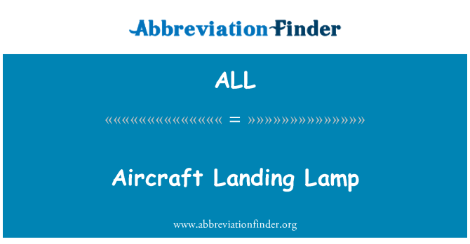 ALL: Aircraft Landing Lamp