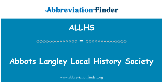 ALLHS: Abbots Langley Local History Society