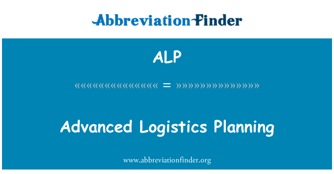 ALP: Avancerad logistik planering