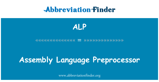 ALP: Lingwa ta ' l-Assemblea Preprocessor