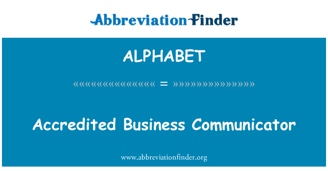 ALPHABET: Erkende Business Communicator