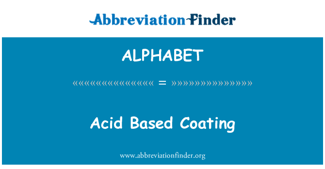 ALPHABET: 酸基涂料